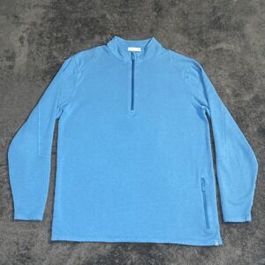 tasc Men Pullover Size‎ Small Blue Teal Performance 1/4 Quarter Zip Bamboo Blend